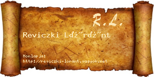 Reviczki Lóránt névjegykártya