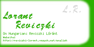 lorant reviczki business card